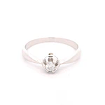 Anillo Solitario De Oro Blanco 18K Con Diamante Natural