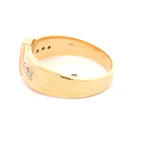 Anillo Sello De Oro 18K Con 7 Diamantes