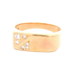 Anillo Tope De Oro 18K Con 6 Diamantes Naturales