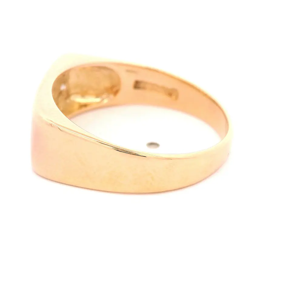 Anillo Tope De Oro 18K Con 6 Diamantes Naturales