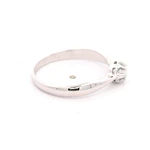 Anillo Solitario De Oro Blanco 18K Con Diamante Natural