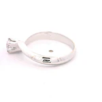 Anillo Solitario Espiral De Oro Blanco 18K Con Diamante