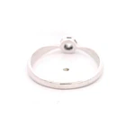 Anillo Solitario De Oro Blanco 18K Con Diamante Natural
