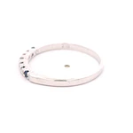 Anillo Cintillo De Oro Blanco 18K Con Diamantes Naturales y Piedras Azules