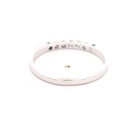 Anillo Cintillo De Oro Blanco 18K Con Diamantes Naturales y Piedras Azules