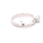 Anillo Solitario Espiral De Oro Blanco 18K Con Diamante