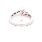 Anillo Solitario Cintillo De Oro Blanco 14K Con 11 Diamantes