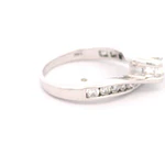 Anillo Solitario Cintillo De Oro Blanco 14K Con 11 Diamantes