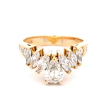 Anillo Cintillo De Oro 14K Con 13 Diamantes