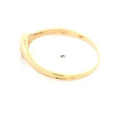 Anillo Curvo De Dos Oros 18K Con Diamante