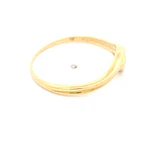 Anillo Curvo De Dos Oros 18K Con Diamante