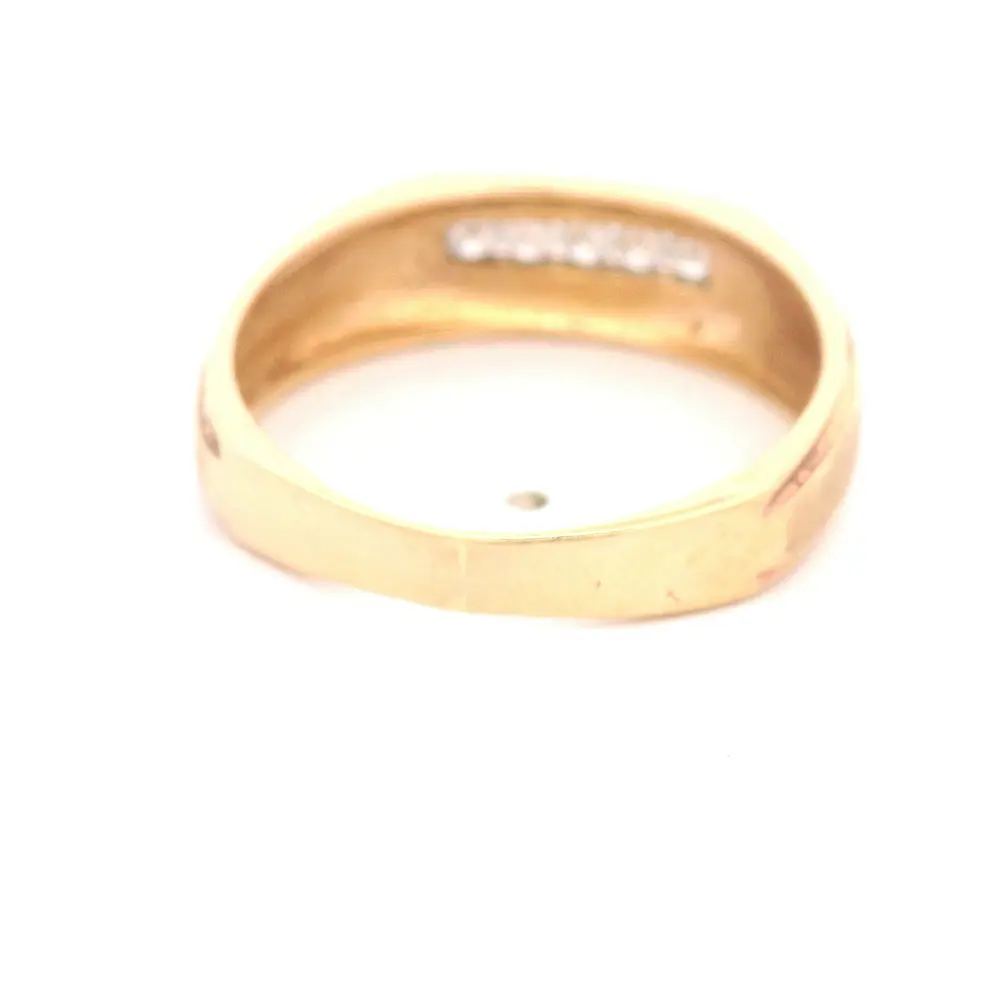 Anillo Cintillo De Oro 10K Con 5 Diamantes