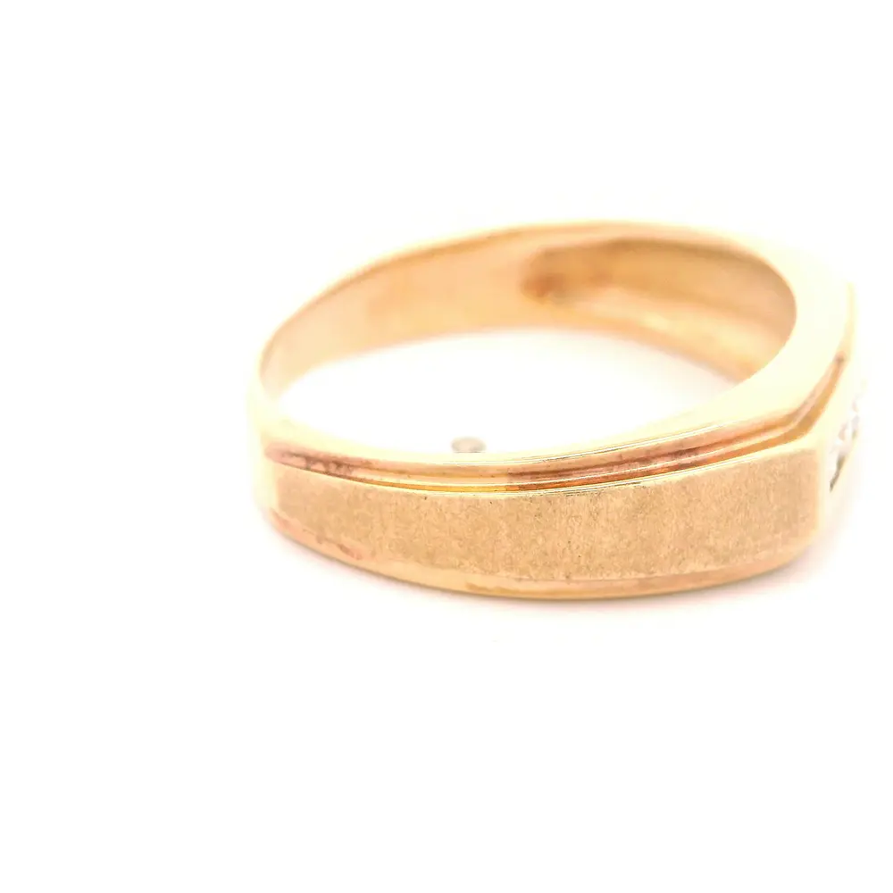 Anillo Cintillo De Oro 10K Con 5 Diamantes