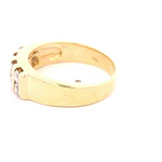 Anillo Doble Cintillo De Oro 14K Con 10 Diamantes