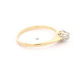 Anillo Solitario Flor De Dos Oros 14K Con Diamante Natural