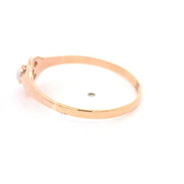 Anillo Solitario Calado De Dos Oros 18K Con Diamante Natural