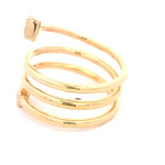 Anillo Espiral De Oro 14K Con 12 Diamantes Redondos