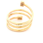 Anillo Espiral De Oro 14K Con 12 Diamantes Redondos