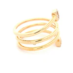 Anillo Espiral De Oro 14K Con 12 Diamantes Redondos