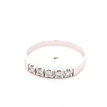Anillo Mini Cintillo De Oro Blanco 18K Con 5 Diamantes Naturales