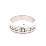 Anillo Cintillo De Oro Blanco 18K Con 9 Diamantes