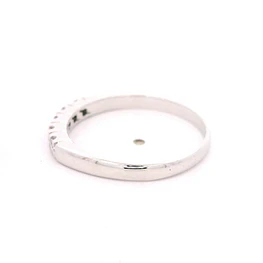 Anillo Mini Cintillo De Oro Blanco 18K Con 5 Diamantes Naturales