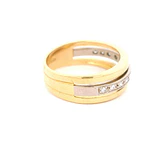 Anillo Cintillo Calado De Dos Oros 18K Con 13 Diamantes Naturales