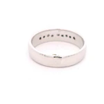 Anillo Cintillo De Oro Blanco 18K Con 9 Diamantes