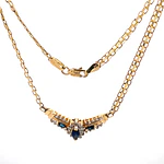 Gargantilla Bismarck De Oro 14K Con Diamantes y Zafiros