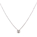 Cadena Veneciana De Oro Blanco 18K Con Punto De Luz y Diamante Natural