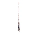 Cadena Valentino De Oro Blanco 18K Con Dije Ovalado y 22 Diamantes