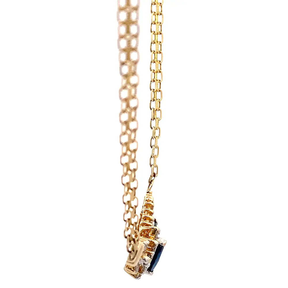 Gargantilla Bismarck De Oro 14K Con Diamantes y Zafiros