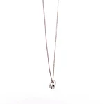 Cadena Veneciana De Oro Blanco 18K Con Punto De Luz y Diamante Natural