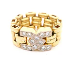 Anillo Panther De Dos Oros 18K Con 12 Diamantes
