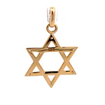 Colgante Estrella De David Tallada De Oro 18K Con 6 Diamantes