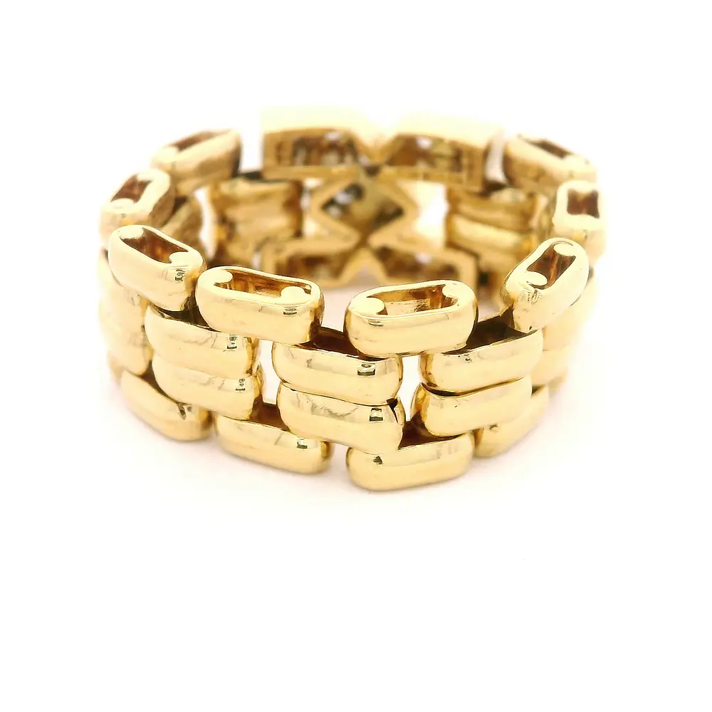 Anillo Panther De Dos Oros 18K Con 12 Diamantes