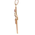 Colgante Cruz De Oro 18K Con Diamante Natural y 5 Rubíes Baguette