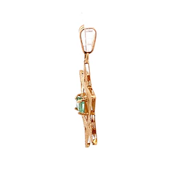 Colgante Estrella De David Calada De Oro 18K Con Esmeralda Natural