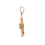 Colgante Estrella De David Calada De Oro 18K Con Esmeralda Natural