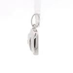 Colgante Cuadrado Bombé De Oro Blanco 18K Con Diamante Natural