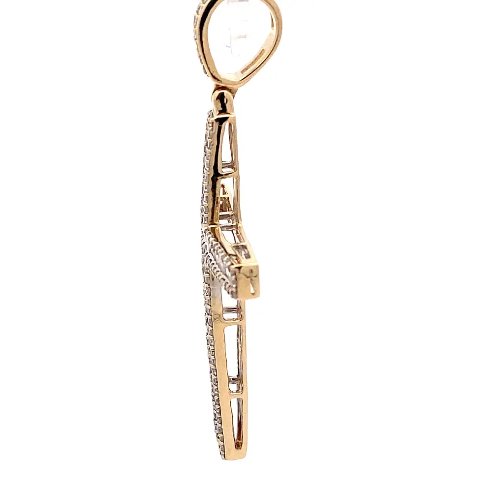 Colgante Cruz De Oro 14K Con 182 Diamantes Naturales