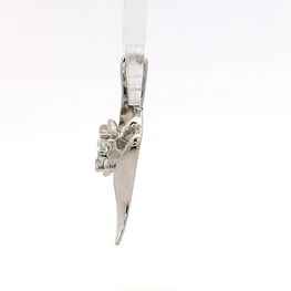 Colgante Ondulado Calado De Platino Con Diamante