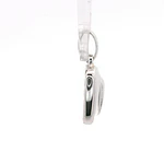 Colgante Cuadrado Bombé De Oro Blanco 18K Con Diamante Natural