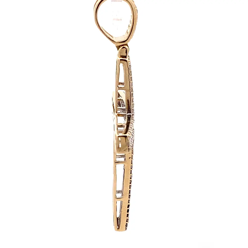 Colgante Cruz De Oro 14K Con 182 Diamantes Naturales