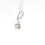 Colgante Solitario Flor De Oro Blanco 18K Con Diamante Natural
