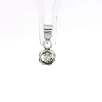 Colgante Solitario Flor De Oro Blanco 18K Con Diamante Natural