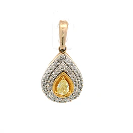 Colgante Gota Ovalada De Oro 10K Con 46 Diamantes