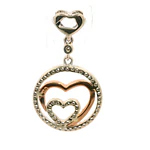 Colgante Circular Corazones De Dos Oros 18K Con 72 Diamantes Naturales