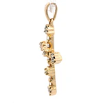 Colgante Cruz De Oro 14K Con 24 Diamantes Baguette y Redondos