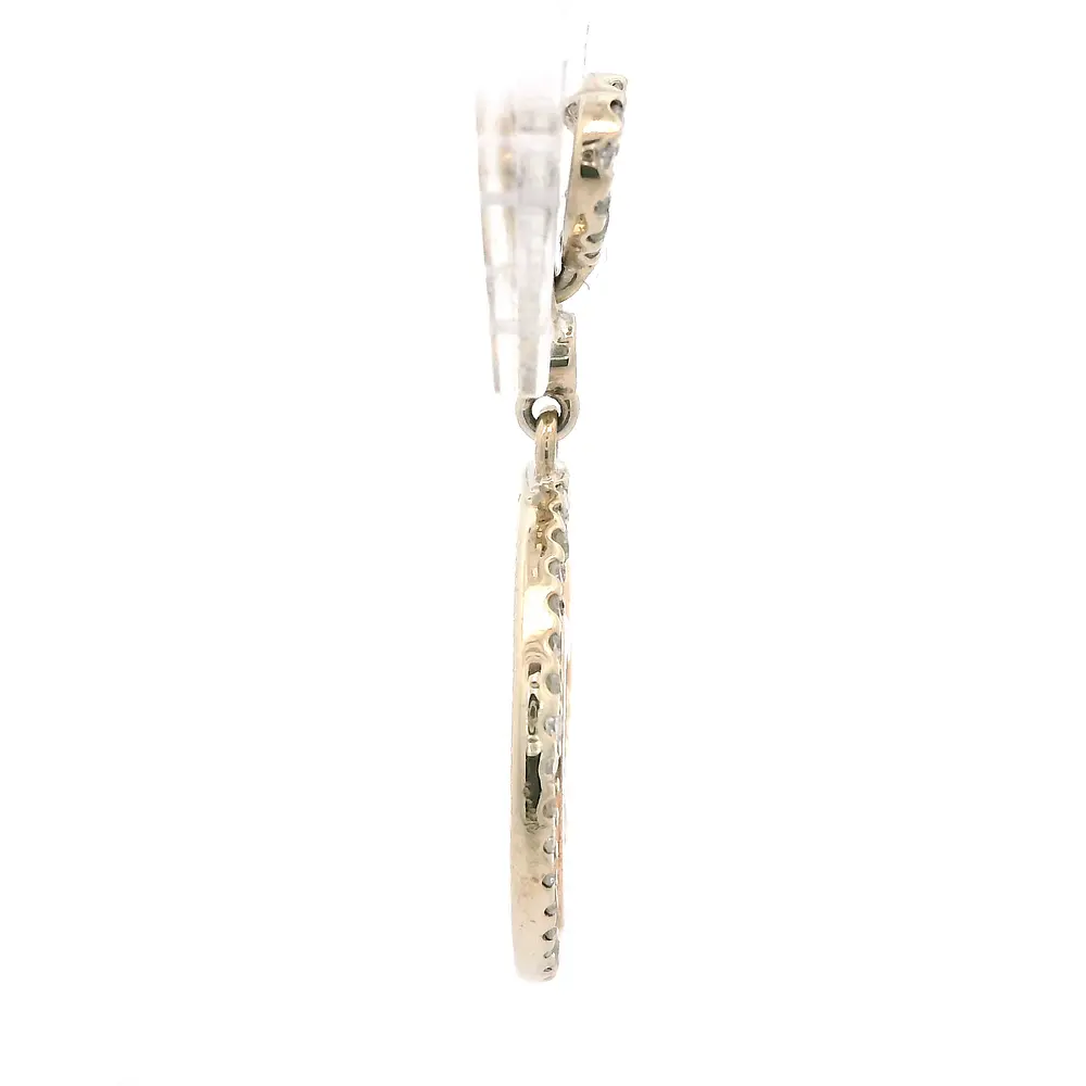 Colgante Circular Corazones De Dos Oros 18K Con 72 Diamantes Naturales